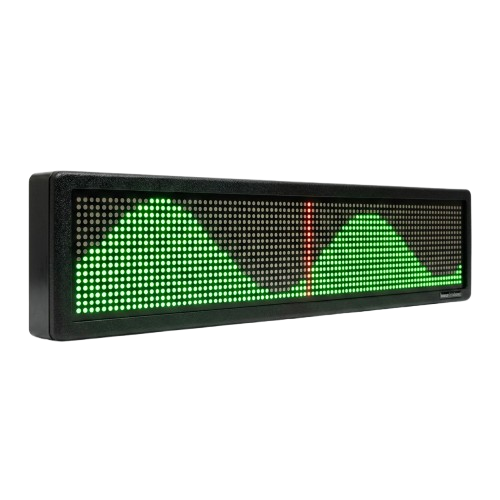 A Tidepiece angled against nothing: a black industrial signal enclosure whose lattice of lights draws the day&rsquo;s tide in green, with a thin red line marking now